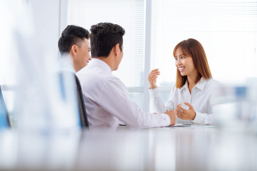 business professionals conducting an interview