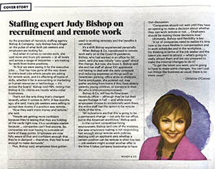 Staffing expert Judy Bishop on recruitment and remote work